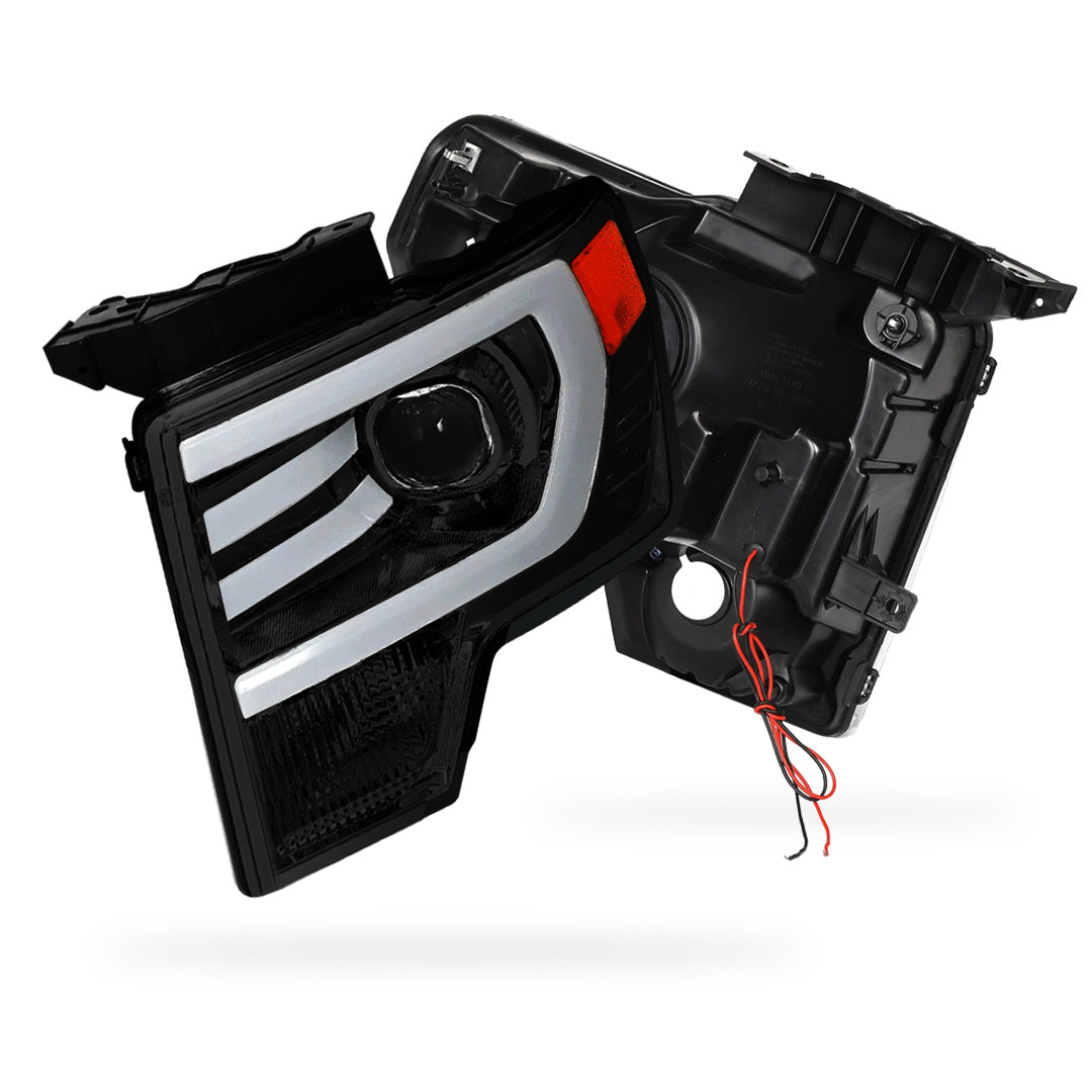 Ford F-150 (2009 - 2014) LED Bar DRL Projector Headlights LH + RH