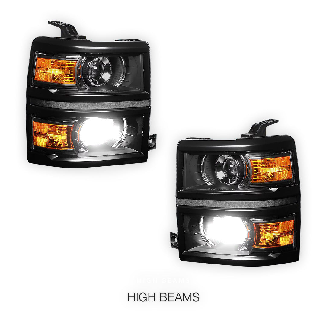 Chevrolet Silverado 1500 LT / LTZ / LS (2014 - 2015) Projector Headlights LH + RH