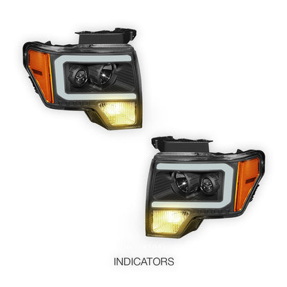 Ford F-150 (2009 - 2014) LED DRL Projector Headlights LH + RH