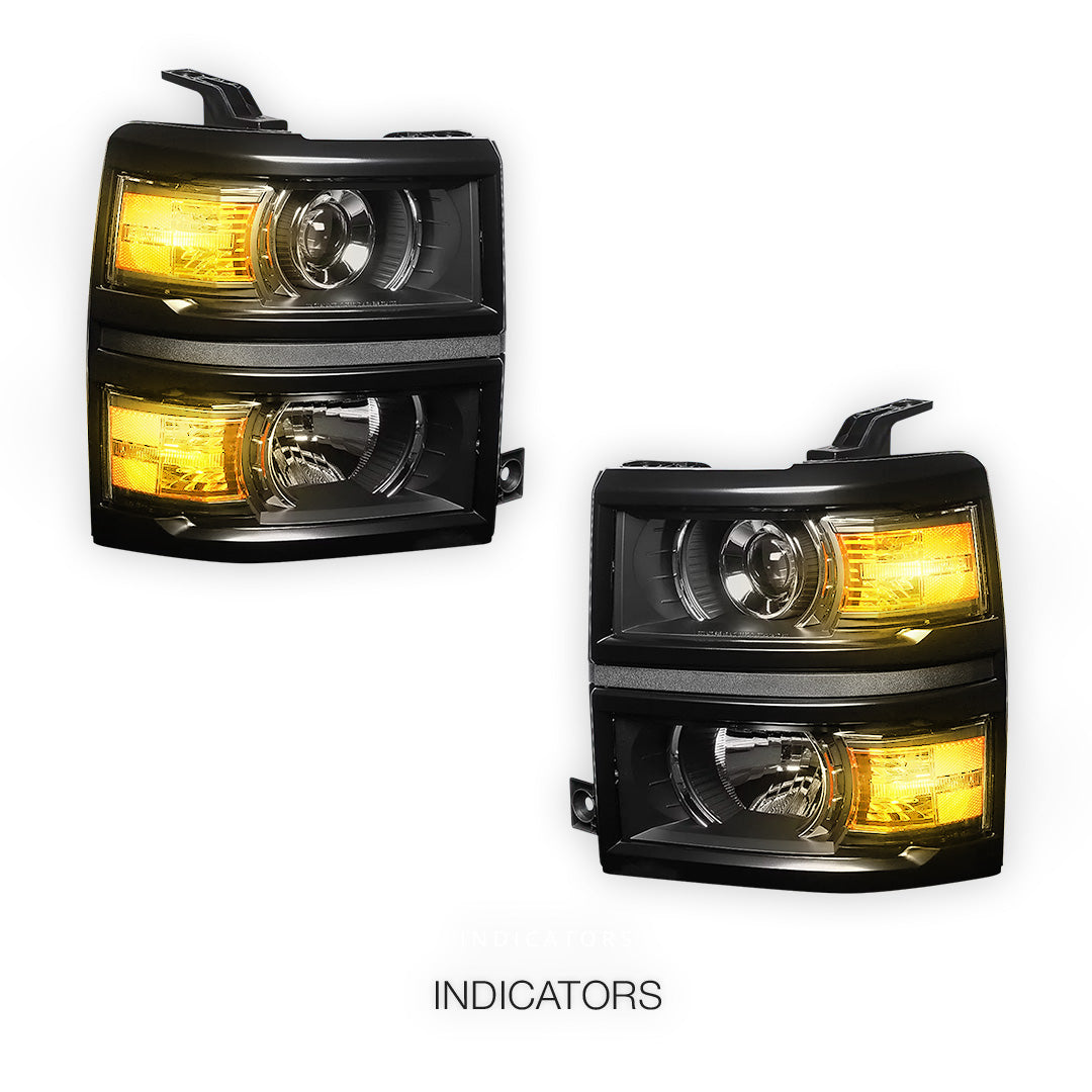Chevrolet Silverado 1500 LT / LTZ / LS (2014 - 2015) Projector Headlights LH + RH
