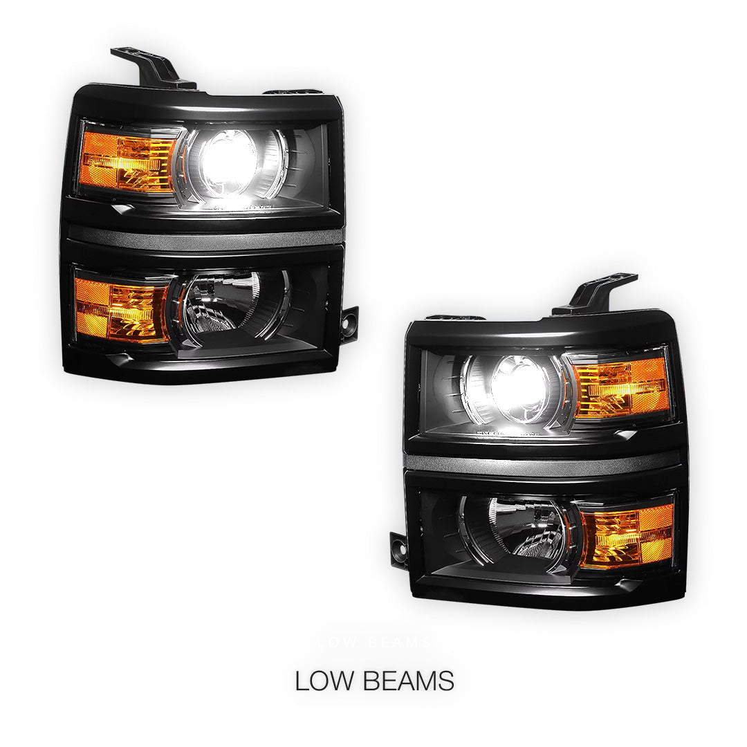 Chevrolet Silverado 1500 LT / LTZ / LS (2014 - 2015) Projector Headlights LH + RH