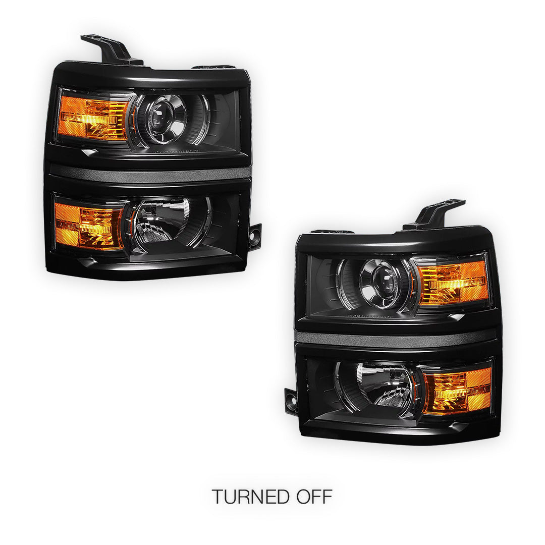 Chevrolet Silverado 1500 LT / LTZ / LS (2014 - 2015) Projector Headlights LH + RH