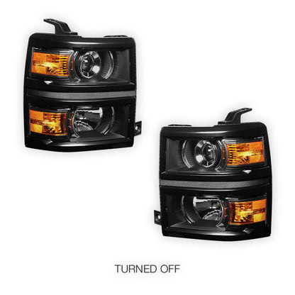 Chevrolet Silverado 1500 LT / LTZ / LS (2014 - 2015) Projector Headlights LH + RH