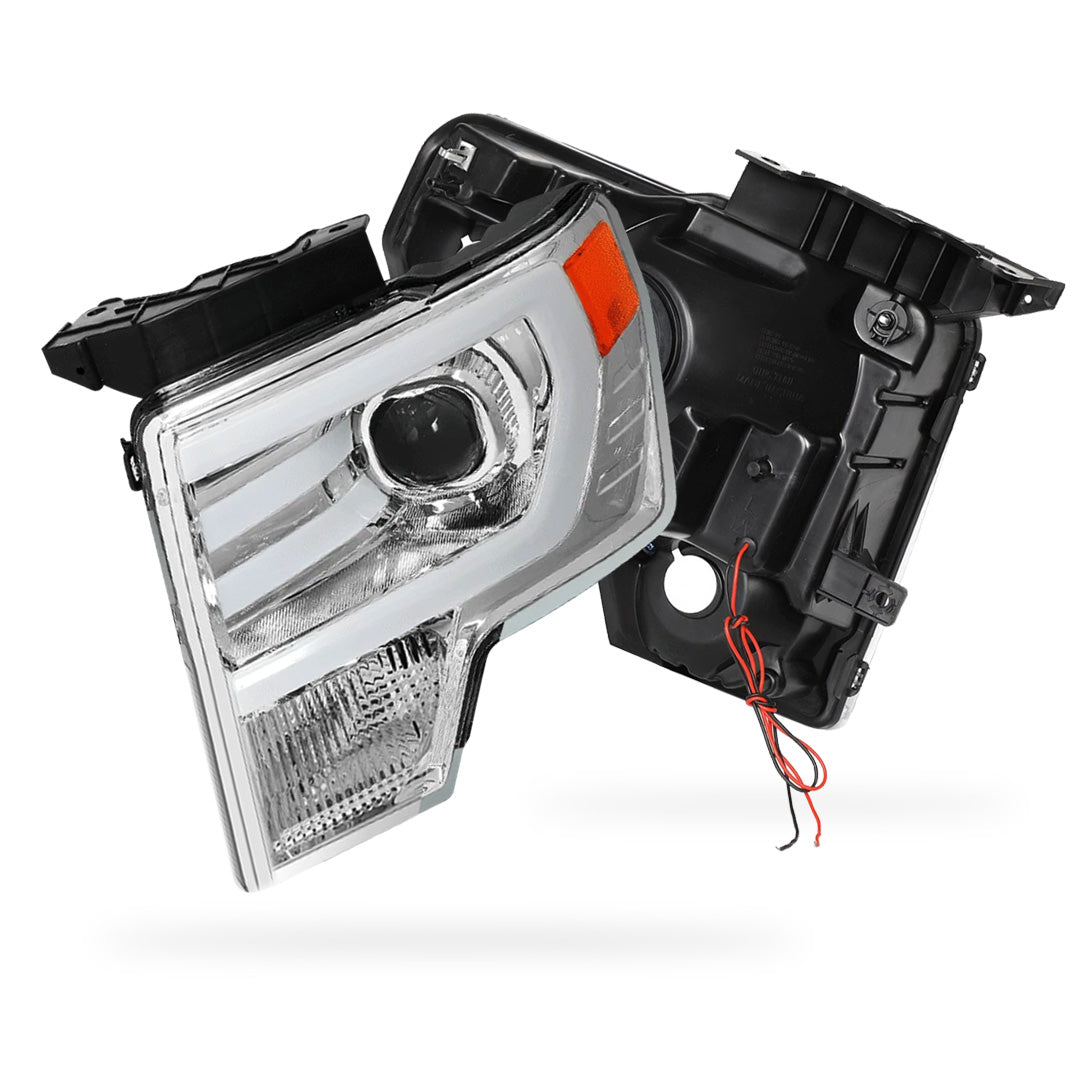 Ford F-150 (2009 - 2014) LED Bar DRL Projector Headlights LH + RH