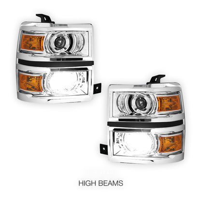 Chevrolet Silverado 1500 LT / LTZ / LS (2014 - 2015) Projector Headlights LH + RH