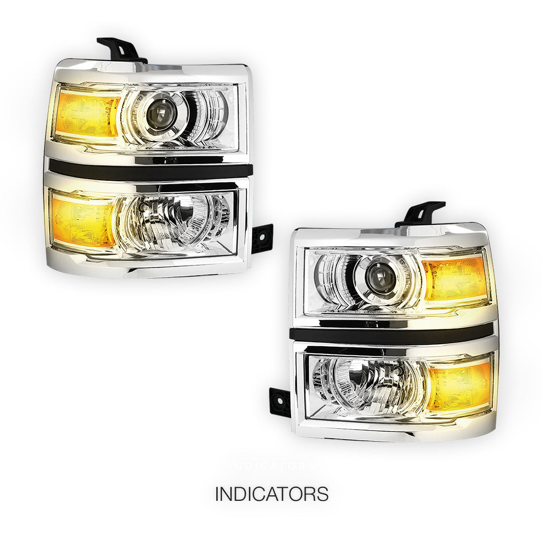 Chevrolet Silverado 1500 LT / LTZ / LS (2014 - 2015) Projector Headlights LH + RH