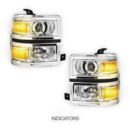 Chevrolet Silverado 1500 LT / LTZ / LS (2014 - 2015) Projector Headlights LH + RH