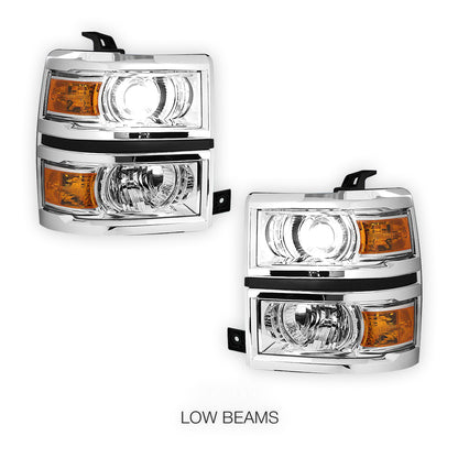 Chevrolet Silverado 1500 LT / LTZ / LS (2014 - 2015) Projector Headlights LH + RH