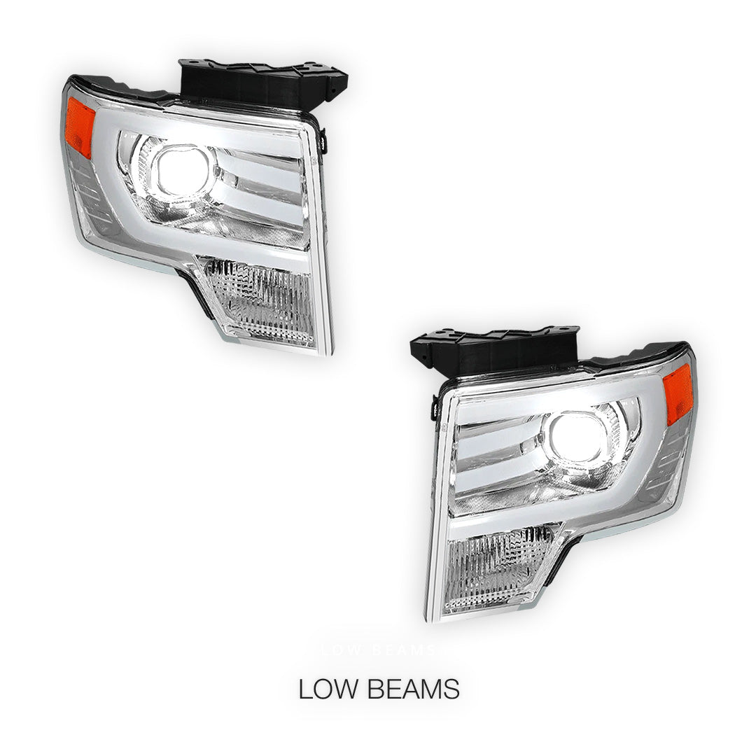 Ford F-150 (2009 - 2014) LED Bar DRL Projector Headlights LH + RH