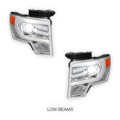 Ford F-150 (2009 - 2014) LED Bar DRL Projector Headlights LH + RH