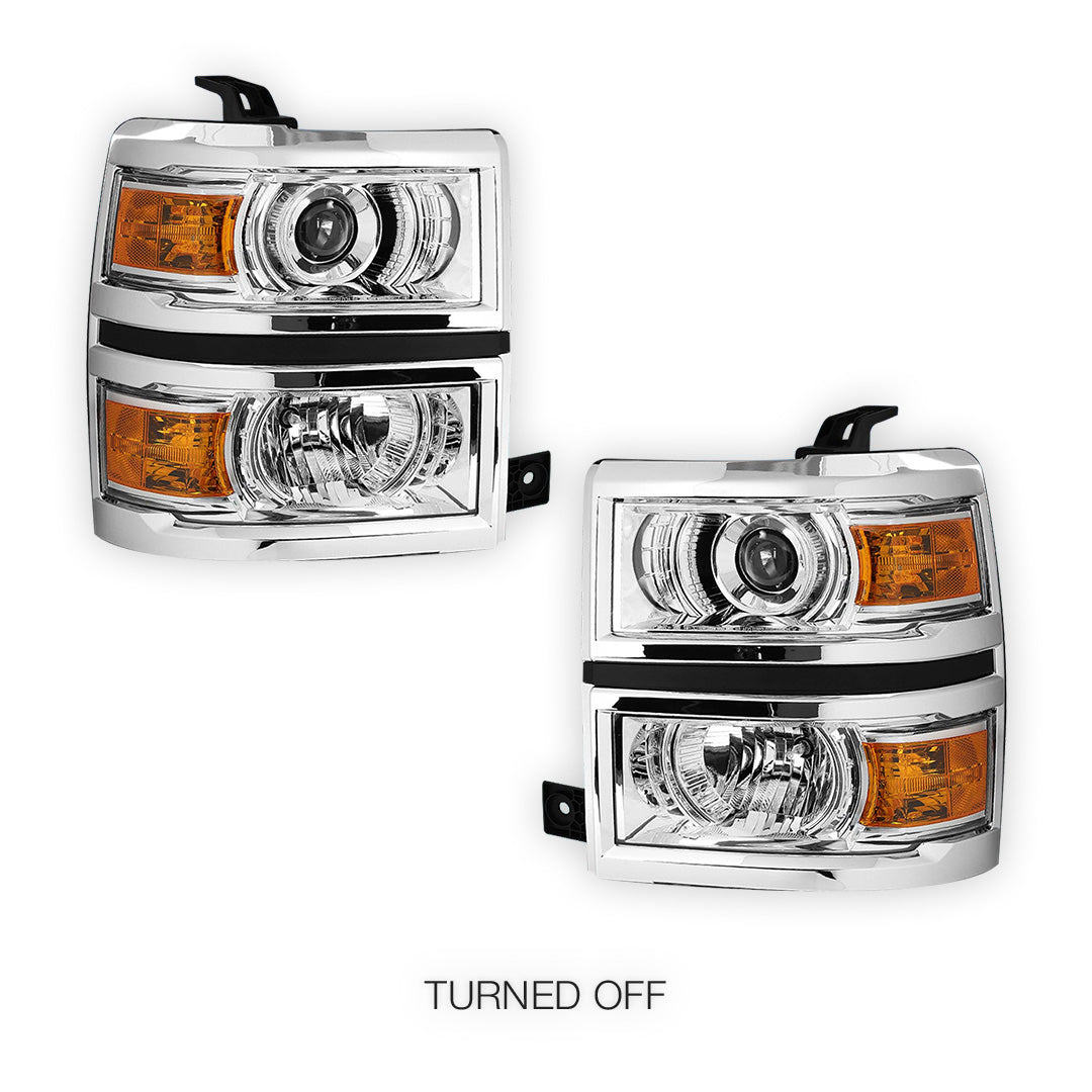 Chevrolet Silverado 1500 LT / LTZ / LS (2014 - 2015) Projector Headlights LH + RH