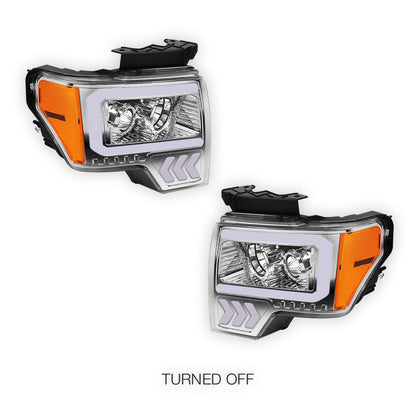 Ford F-150 (2009 - 2014) LED Arrow Turn Signal Projector Headlights LH + RH