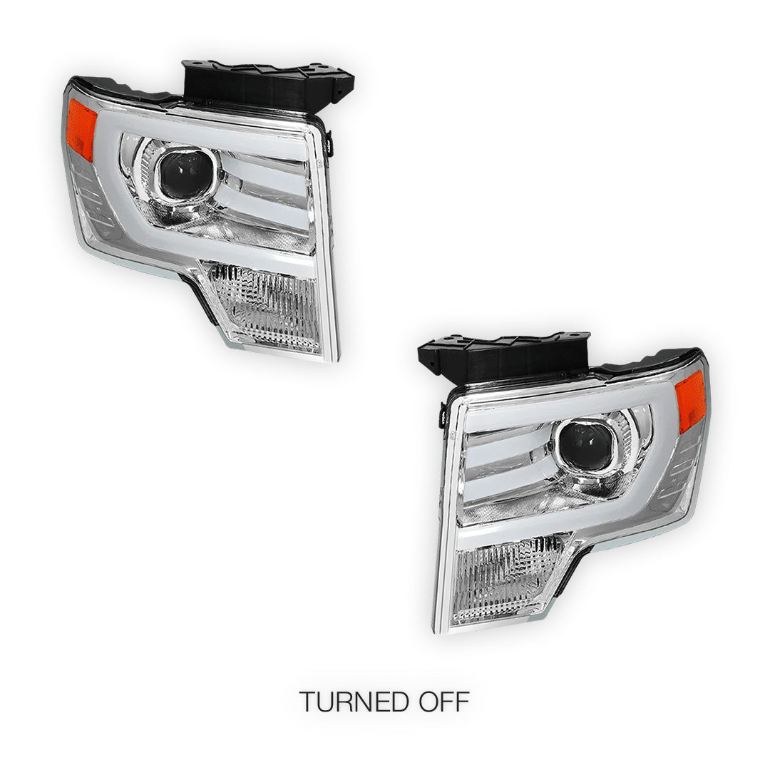 Ford F-150 (2009 - 2014) LED Bar DRL Projector Headlights LH + RH