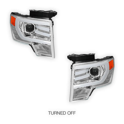Ford F-150 (2009 - 2014) LED Bar DRL Projector Headlights LH + RH