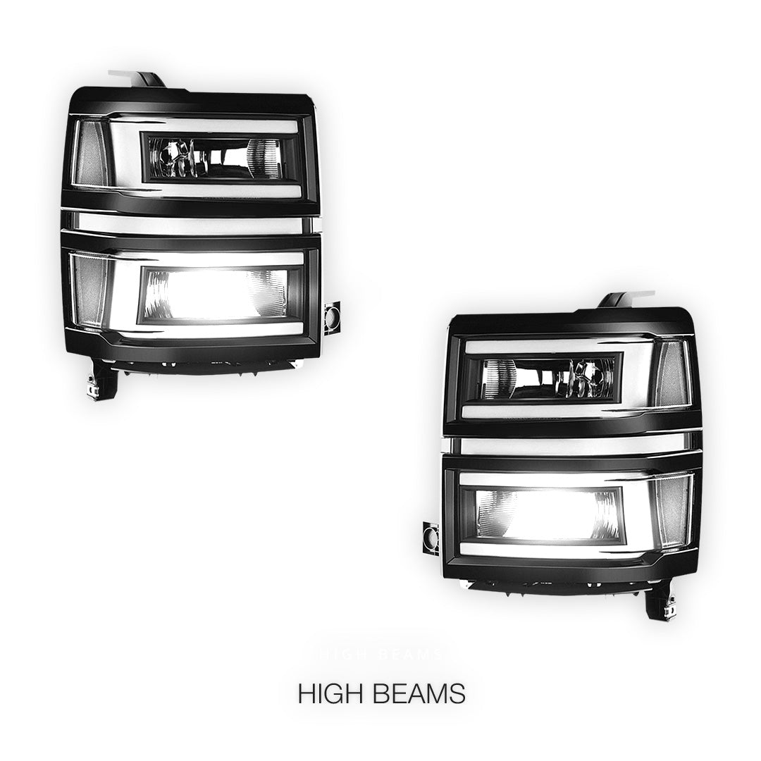 Chevrolet Silverado 1500 LT / LTZ / LS (2014 - 2015) C-LED DRL Sequential Headlights LH + RH