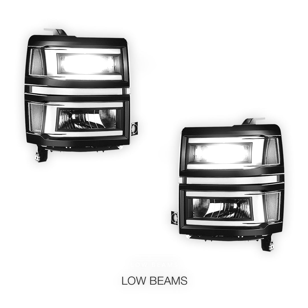 Chevrolet Silverado 1500 LT / LTZ / LS (2014 - 2015) C-LED DRL Sequential Headlights LH + RH