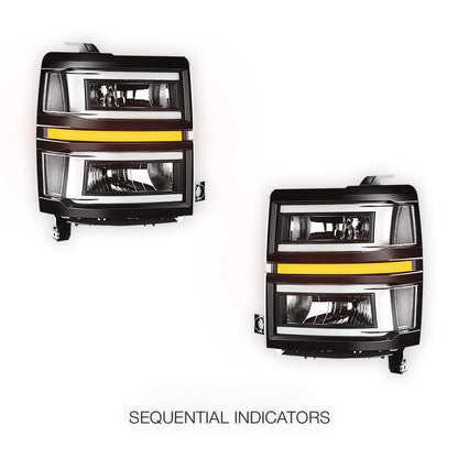 Chevrolet Silverado 1500 LT / LTZ / LS (2014 - 2015) C-LED DRL Sequential Headlights LH + RH