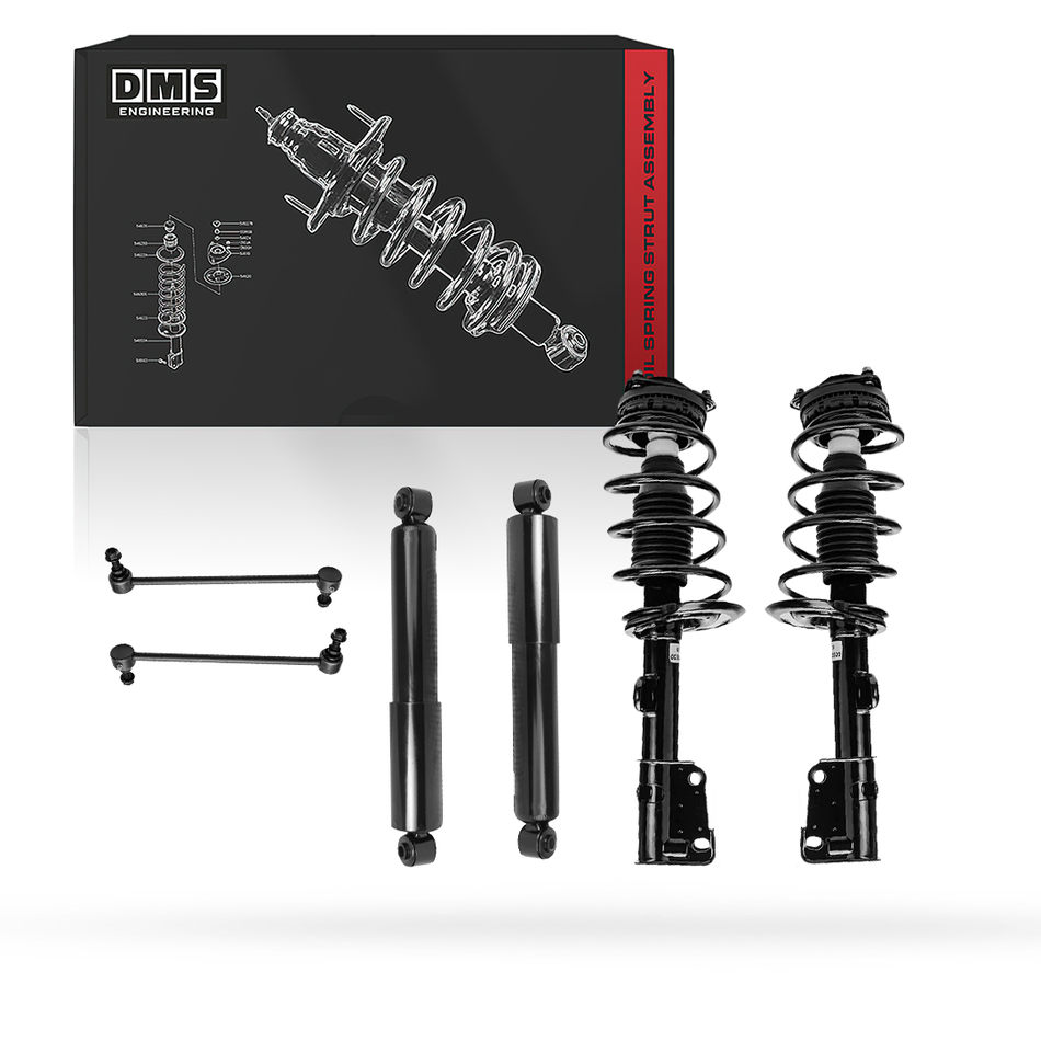 Dodge Grand Caravan (2008 - 2020) Front & Rear Shock Absorbers + Sway Bar Links LH + RH