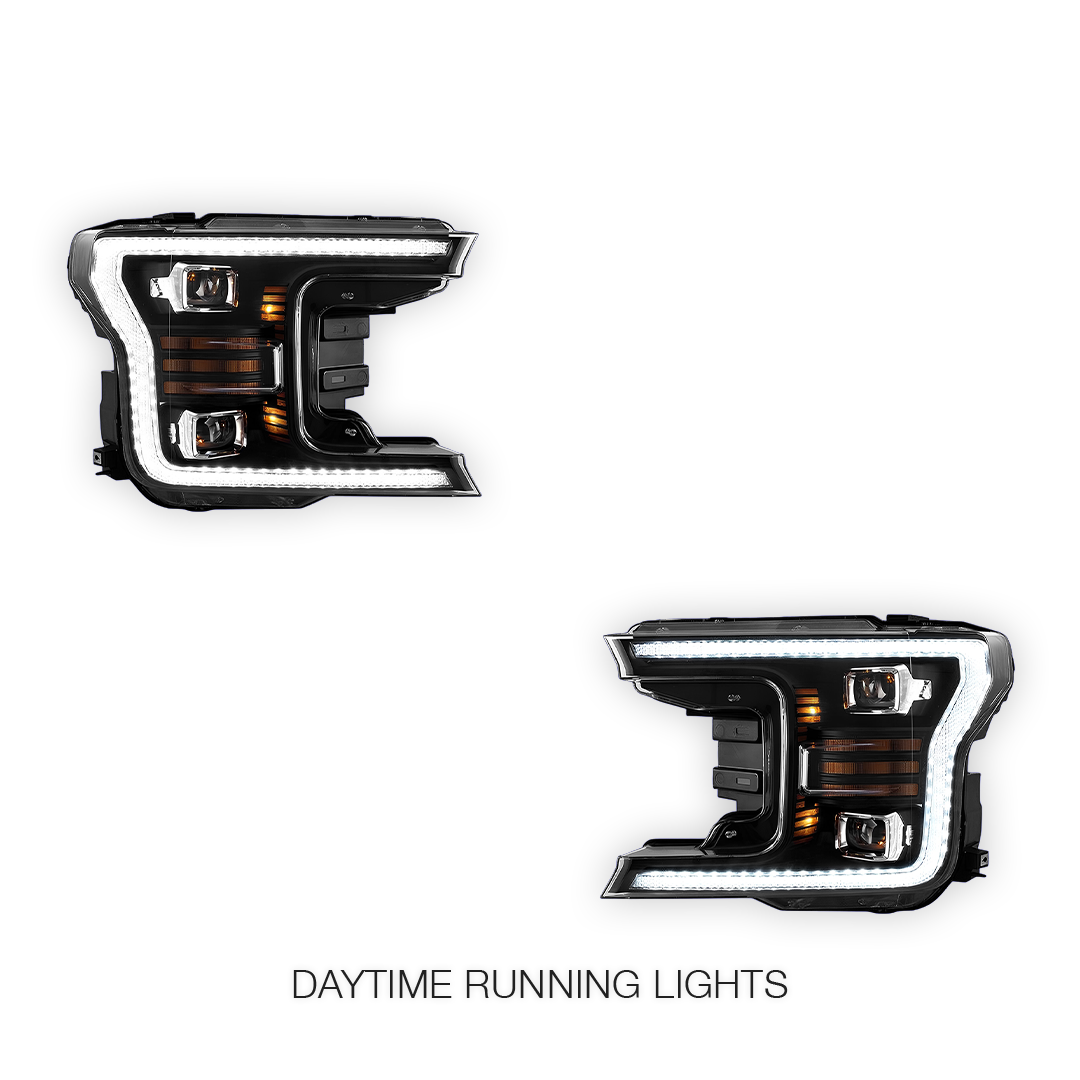 Ford F-150 (2018 - 2020) Full LED Black Headlights LH + RH