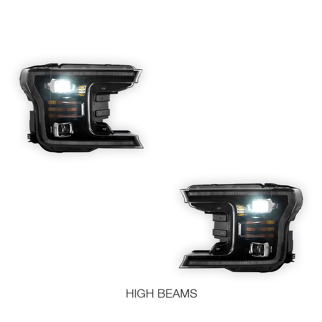 Ford F-150 (2018 - 2020) Full LED Black Headlights LH + RH