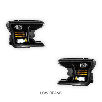 Ford F-150 (2018 - 2020) Full LED Black Headlights LH + RH