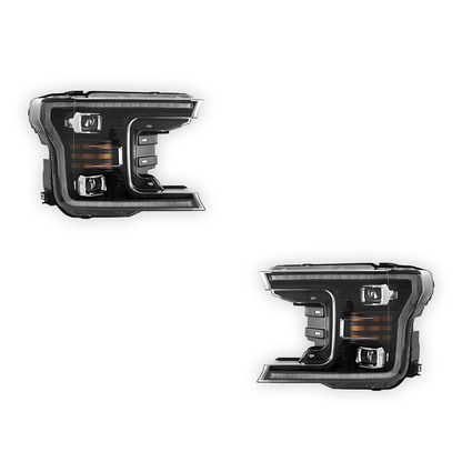 Ford F-150 (2018 - 2020) Full LED Black Headlights LH + RH