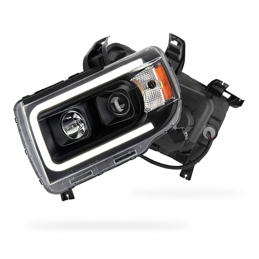 GMC Canyon All Terrain / AT4 / Denali / Elevation / Elevation Standard / SL / SLE / SLT (2015 - 2022) LED DRL Light Tube Projector Replacement Headlights LH + RH