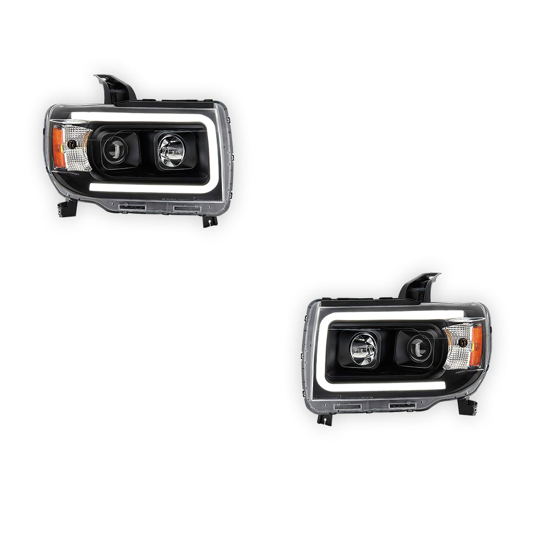 GMC Canyon All Terrain / AT4 / Denali / Elevation / Elevation Standard / SL / SLE / SLT (2015 - 2022) LED DRL Light Tube Projector Replacement Headlights LH + RH