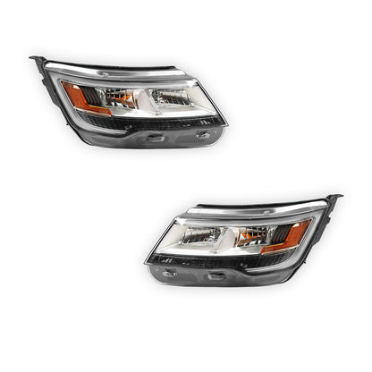 Ford Explorer (2016 - 2019) LED DRL Chrome Replacement Headlights LH + RH