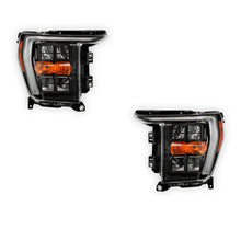 Ford F-150 (2021 - 2023) Quad LED DRL Reflector Black Replacement Headlights LH + RH