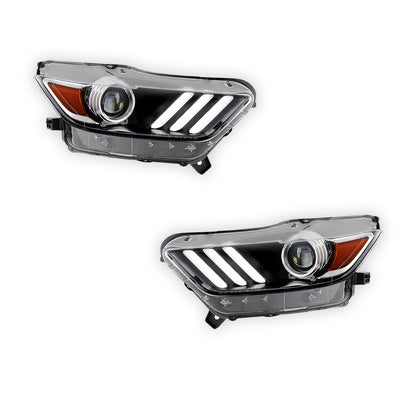Ford Mustang (2015 - 2017) LED DRL HID/Xenon Replacement Headlights LH + RH