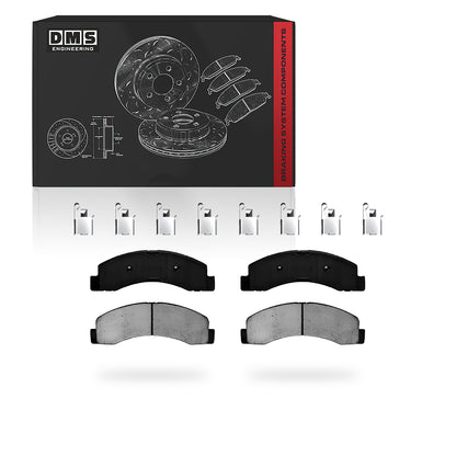 Ford Excursion (2000 - 2005) Front and Rear Drilled and Slotted Brake Rotors and Brake Pads LH + RH
