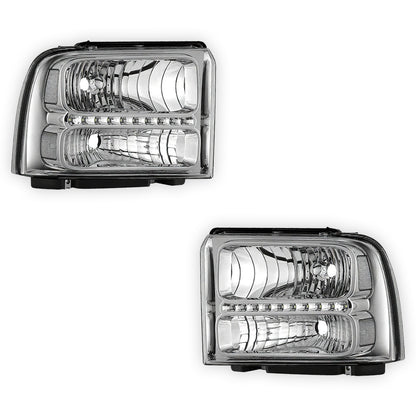 Ford Excursion (2005) LED DRL Replacement Headlights LH + RH