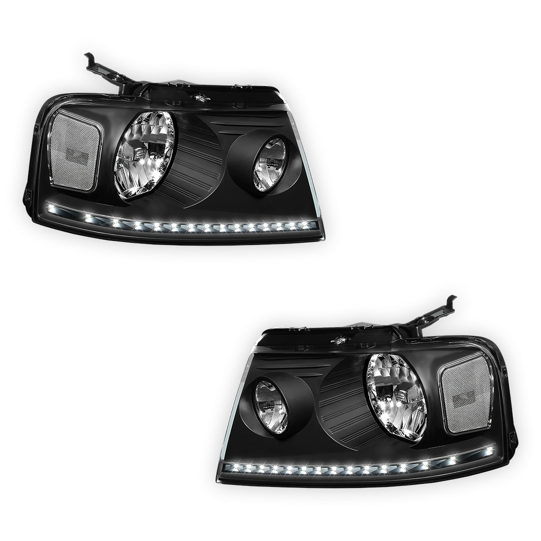Ford F-150 (2004 - 2008) LED DRL Replacement Headlights LH + RH