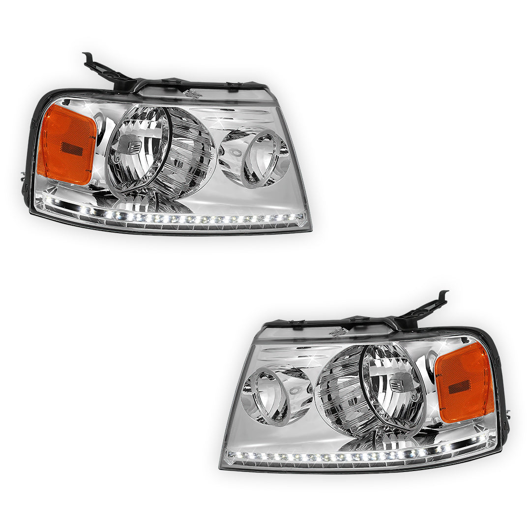 Ford F-150 (2004 - 2008) LED DRL Replacement Headlights LH + RH