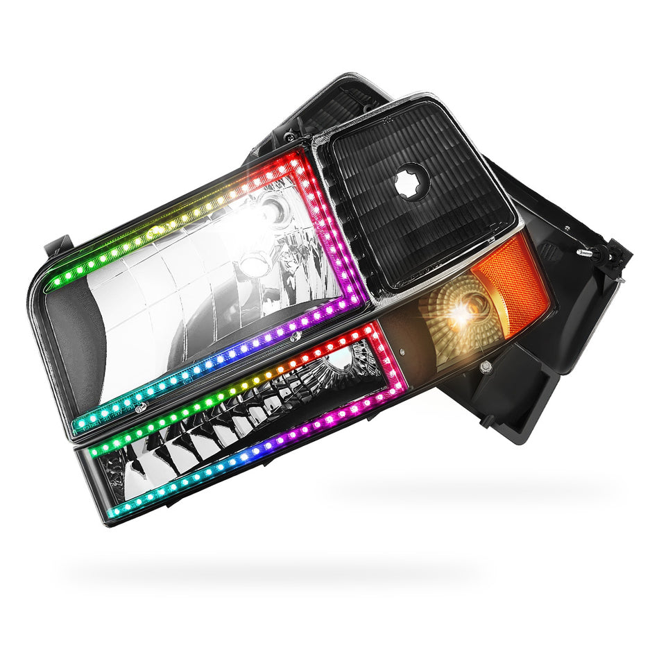 Ford F-150 (1992 - 1996) Sequential RGB LED DRL Headlights LH + RH