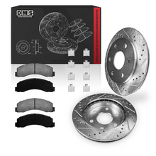 Ford F-150 (2012 - 2020) Front and Rear Drilled & Slotted Brake Rotors and Brake Pads LH + RH