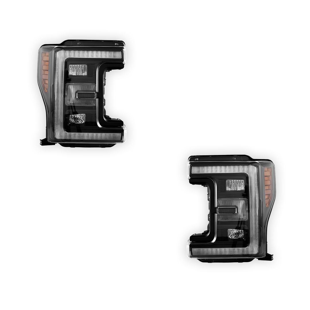 Ford F-250 Super Duty (2017 - 2019) Sequential Full LED Black Headlights LH + RH