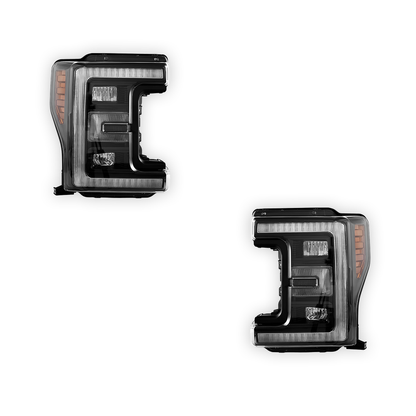 Ford F-250 Super Duty (2017 - 2019) Sequential Full LED Black Headlights LH + RH