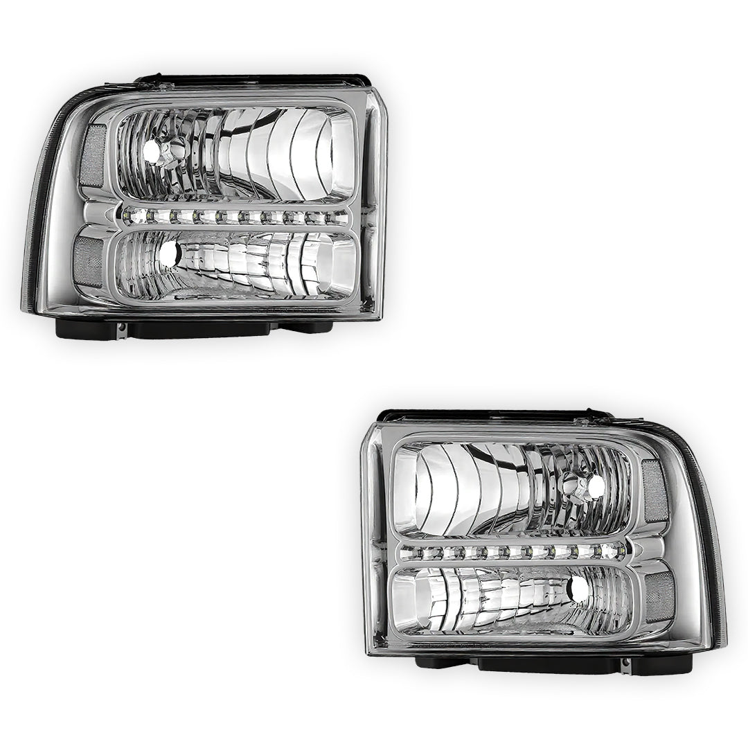 Ford F-350 Super Duty (2005 - 2007) LED DRL Replacement Headlights LH + RH