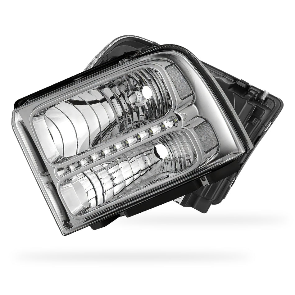 Ford F-450 Super Duty (2005 - 2007) LED DRL Replacement Headlights LH + RH