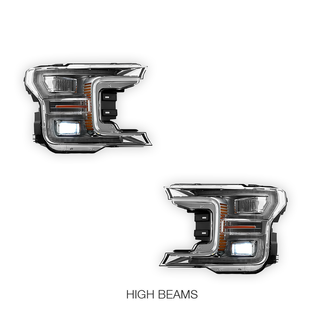 Ford F-150 (2018 - 2020) Sequential Full LED Black Headlights LH + RH