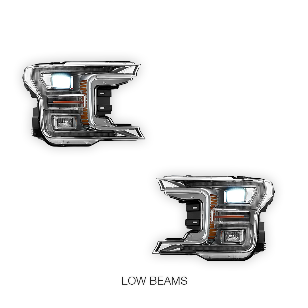 Ford F-150 (2018 - 2020) Sequential Full LED Black Headlights LH + RH