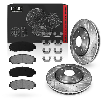 Honda Odyssey (2011 - 2014) Front and Rear Standard Brake Rotors and Brake Pads LH + RH