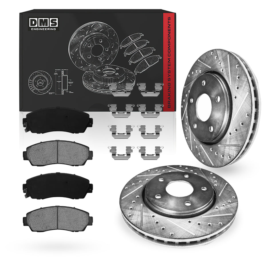 Honda Odyssey (2011 - 2014) Front and Rear Standard Brake Rotors and Brake Pads LH + RH