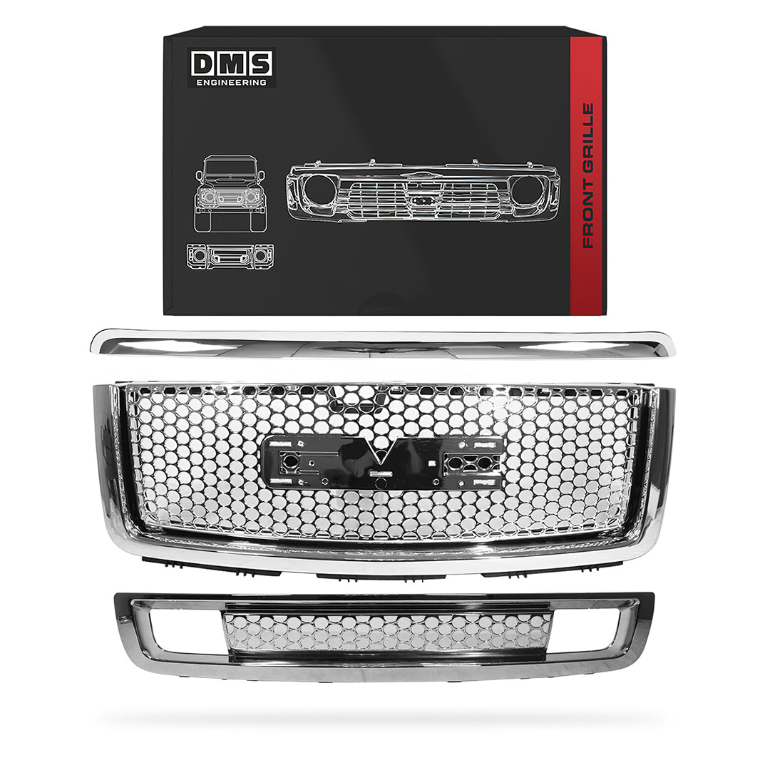 GMC Sierra 1500 New Body Style (2007 - 2013) Chrome Front Upper and Lower Grilles