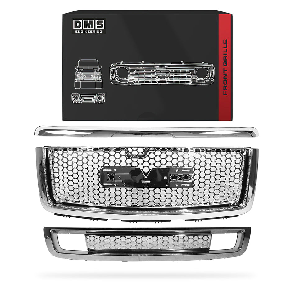GMC Sierra 1500 New Body Style (2007 - 2013) Chrome Front Upper and Lower Grilles