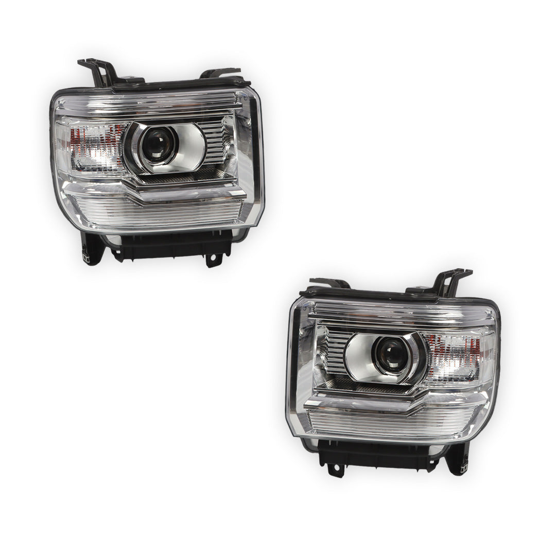 GMC Sierra 2500 HD Denali / SLE / SLT (2015 - 2019) Replacement LED DRL Projector Headlights LH + RH