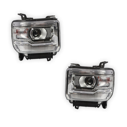 GMC Sierra 2500 HD Denali / SLE / SLT (2015 - 2019) Replacement LED DRL Projector Headlights LH + RH
