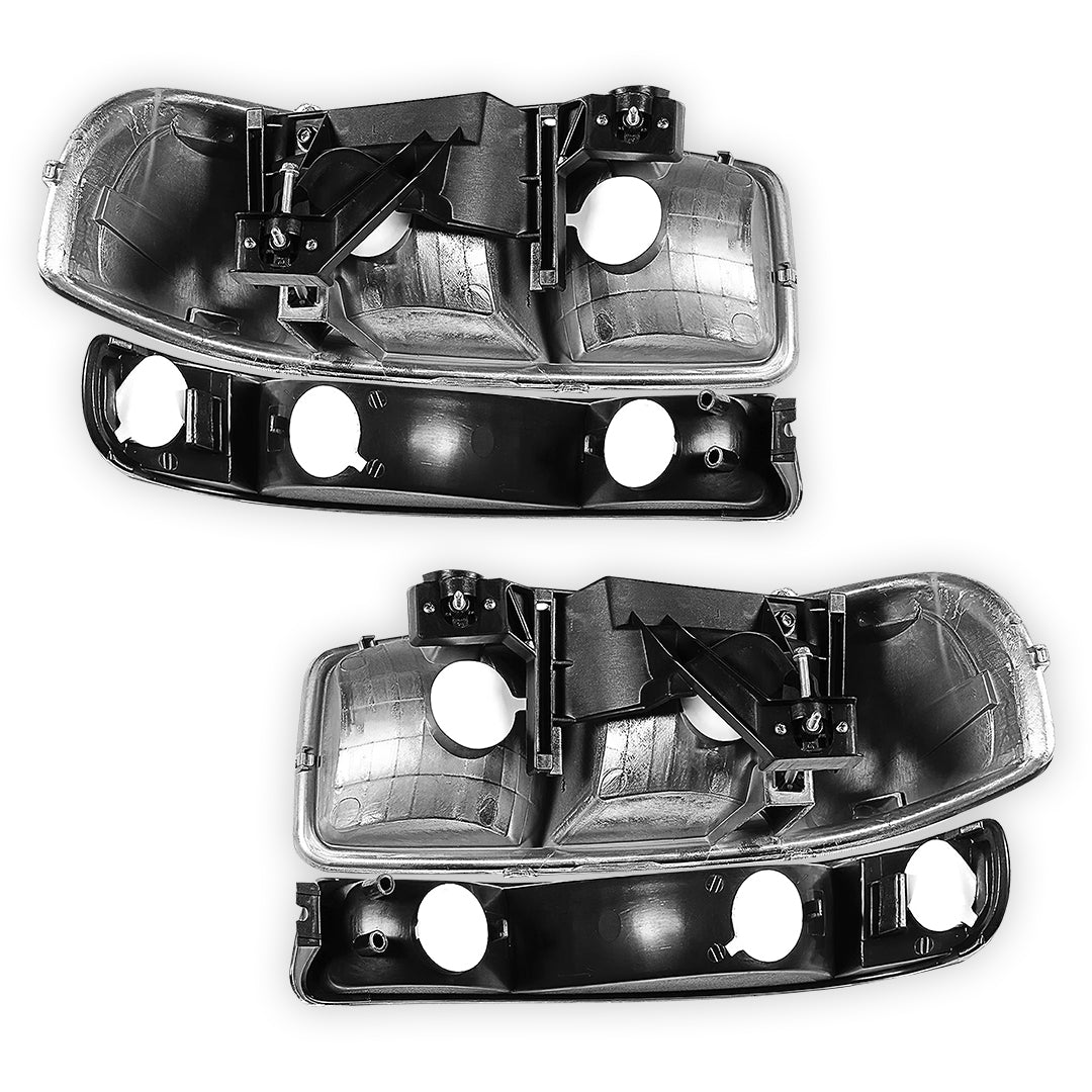 GMC Sierra 1500 SLE / SLT (1999 - 2007) Replacement Headlights and Bumper Lights LH + RH